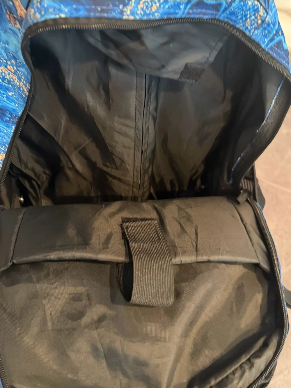 Kids Rolling Backpack Trolley in Blue Marble by